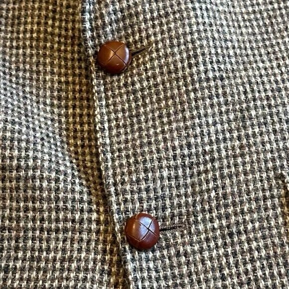 L.L. Bean Harris Tweed 100% Wool Vintage Blazer Jacket Button-Down Size 44 Long - Picture 3 of 16